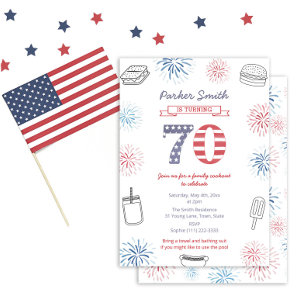 Invitation Patriotique Stars And Stripes 70e anniversaire fêt