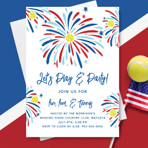 Invitation Patriotique Tennis & Feu d'artifice 4 juillet