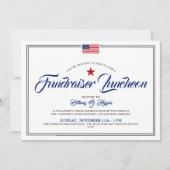 Invitation Patriotique Thème Événement American Flag Horizont (Devant)