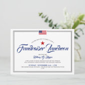 Invitation Patriotique Thème Événement American Flag Horizont (Debout devant)