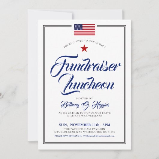 Invitation Patriotique Thème Événement American Flag Invitati (Devant)