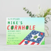 Invitation Patriotique US Bean Bag Sack Toss Cornhole Party (Debout devant)