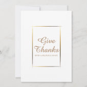 Invitation Patriotique US Drapeau Script Thanksgiving Diner P (Dos)