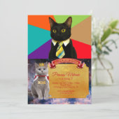 Invitation Patron de chat en cravate (Debout devant)