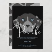 Invitation Patte de chien chiot mignonne vie fête (Devant / Derrière)