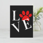 INVITATION PATTE DE CHIEN D'AMOUR TENDANCE (Debout devant)