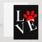 INVITATION PATTE DE CHIEN D'AMOUR TENDANCE (Devant / Derrière)