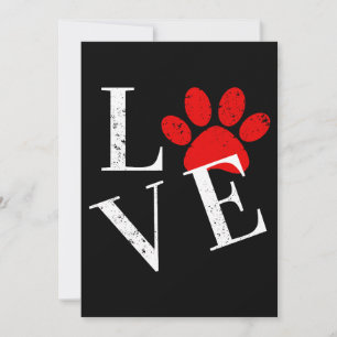 INVITATION PATTE DE CHIEN D'AMOUR TENDANCE