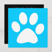 Invitation patte pour animal : couleur personnalisable (Devant / Derrière)