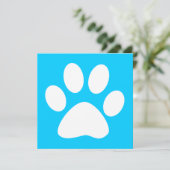 Invitation patte pour animal : couleur personnalisable (Debout devant)