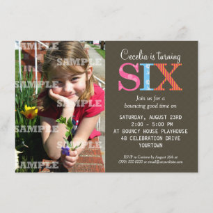 Invitation Patterned Six Anniversaire
