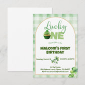 Invitation Patty a Lucky One Cupcake premier anniversaire (Devant / Derrière)
