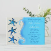 Invitation Paua Shell Étoile de mer Réception de mariage uniq (Debout devant)