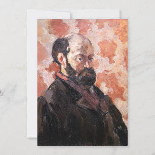 Invitation Paul Cezanne - Autoportrait avec fond rose