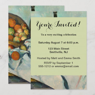 Invitation Paul Cezanne Corbeille de Pommes Nature Morte Vint