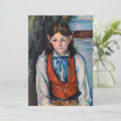 Invitation Paul Cezanne - Garçon dans la veste rouge (Debout devant)