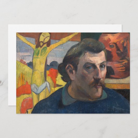 Invitation Paul Gauguin - Autoportrait avec Christ Jaune (Devant / Derrière)