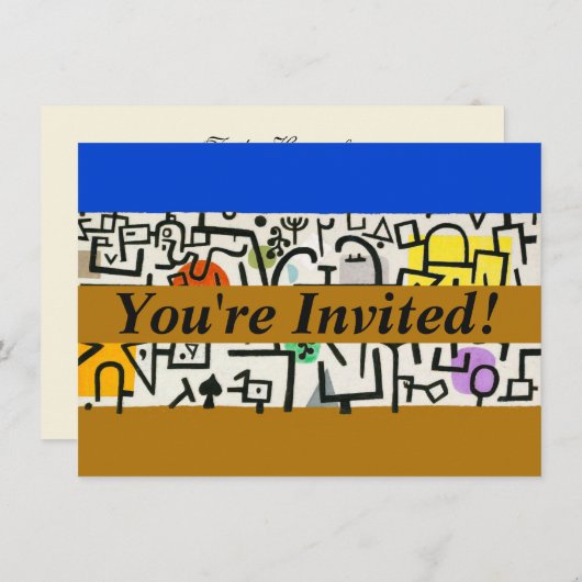Invitation Paul Klee Rich Harbour Expressionnisme Abstrait (Devant / Derrière)