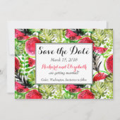 Invitation Paume d'eau feuille pastèque Enregistrer la date (Devant)