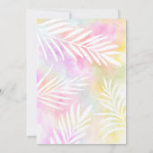 Invitation Paume tropicale piscine d'aquarelle Sweet 16 (Dos)
