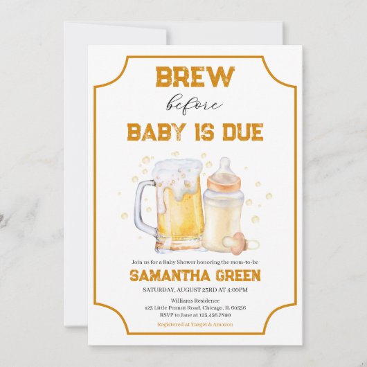 Invitation Pause de la partie de couche avant que le bébé soi (Devant)