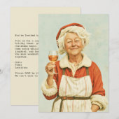Invitation Pause vin de Noël de Mme Claus (Devant / Derrière)
