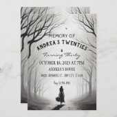 Invitation Pauvre brumeuse fille d'anniversaire de la forêt h (Devant / Derrière)