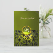 Invitation PAVÉ GEMME MONOGRAMME topaze jaune rsvp (Debout devant)