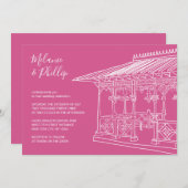 Invitation Pavillon des Dames Central Park New York Mariage (Devant / Derrière)