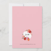 Invitation Pavot d'aquarelle sur amande rose fleur d'amande (Dos)