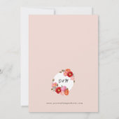 Invitation Pavot d'aquarelle sur le Rose Blush (Dos)