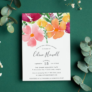 Invitation Pavot de Californie Fête des mariées florale bri