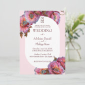 Invitation Pavot en fleurs | Élégant Mariage photo floral (Debout devant)