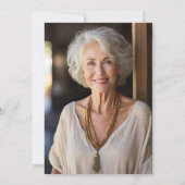 Invitation Pavot rose et blanc 80e anniversaire (Dos)