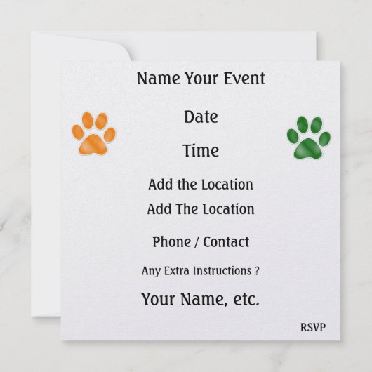 Invitation Paw Prints (Dos)