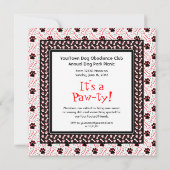 Invitation Paw ty Chien fête d'anniversaire ou Doggie se réun (Dos)