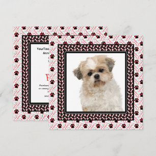 Invitation Paw ty Chien fête d'anniversaire ou Doggie se réun