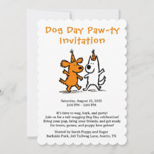 Invitation Paw-ty de Dog Day - jolie fête de chiot