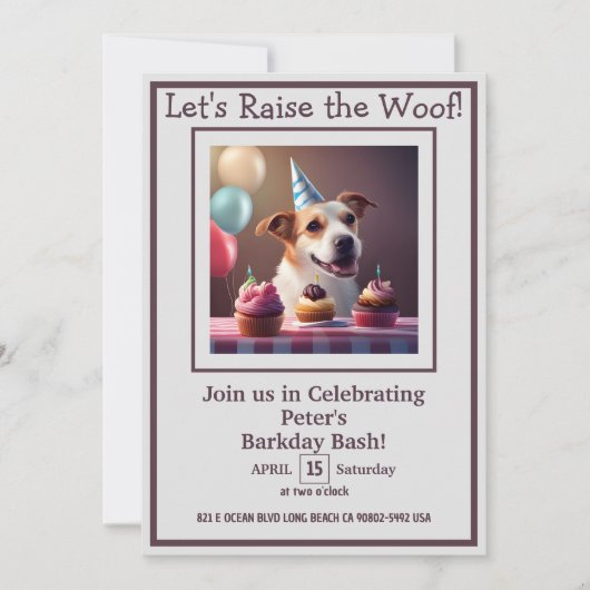 Invitation "Paw-ty Time : The Ultimate Dog Birthday Invitatio (Devant)