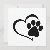 Invitation PawPrint et Heart Design (Devant)