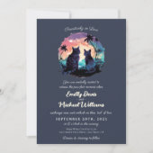 Invitation Pawsitivement dans l'amour coucher de soleil Roman (Devant)