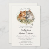 Invitation Pawsitly in Love Romantic Chat Couple Mariage (Devant / Derrière)