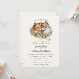 Invitation Pawsitly in Love Romantic Chat Couple Mariage