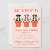 Invitation Pawty Australian Shepherd Dogs (Devant)