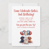 Invitation Pawty Birthday Dachshund Dogs (Dos)