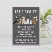 Invitation Pawty Birthday Party Dogs (Debout devant)