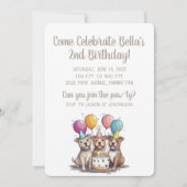 Invitation Pawty Birthday Pit Bull Dogs (Dos)