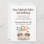Invitation Pawty Birthday Shih Tzu Dogs Birthday Cake (Dos)