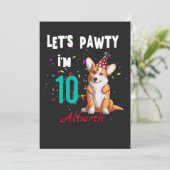 Invitation Pawty Boy ou Girl Birthday Party Custom (Debout devant)