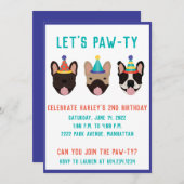 Invitation Pawty, Casquettes du parti Buldog (Devant / Derrière)